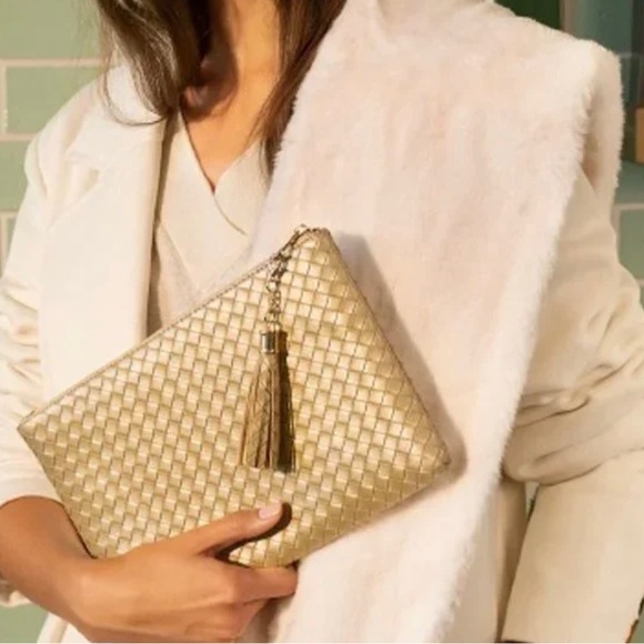 VIRGINA WOLF Mimi Woven Clutch NWT - Picture 7 of 8